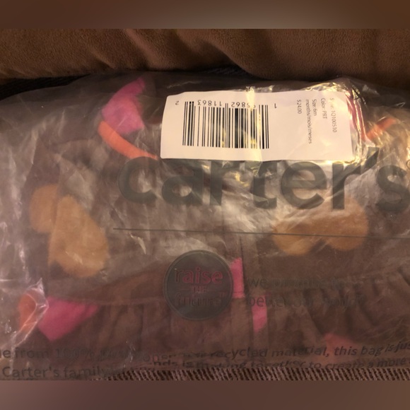 CARTERS baby heart fleece one-piece jumpsuit NEW with tags baby girl Sz 6 mth - Picture 3 of 11